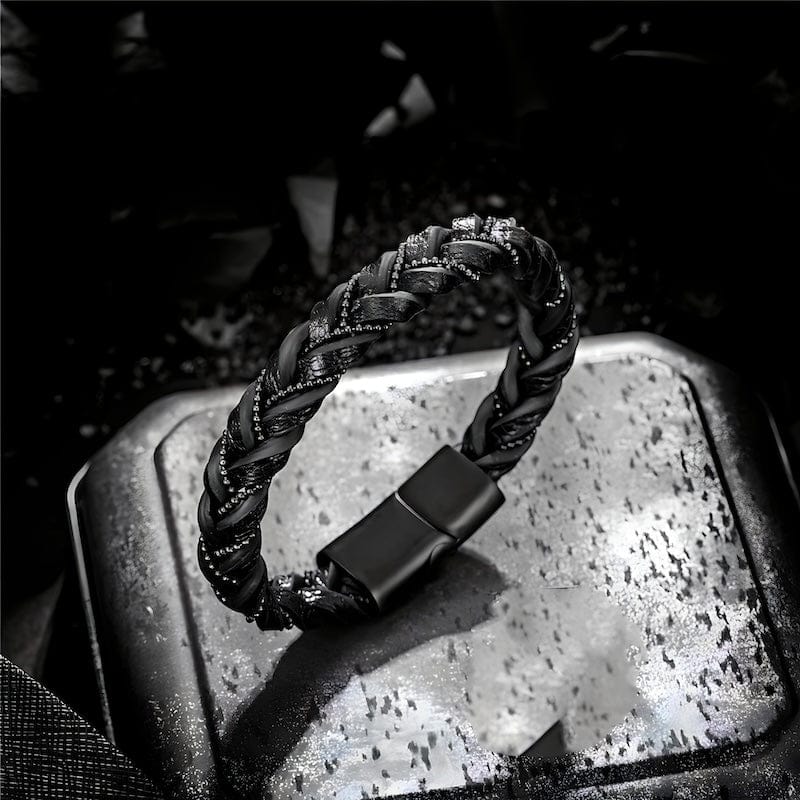 Genuine Matte Leather Chain Bracelet Leather Unique Leather Bracelets   
