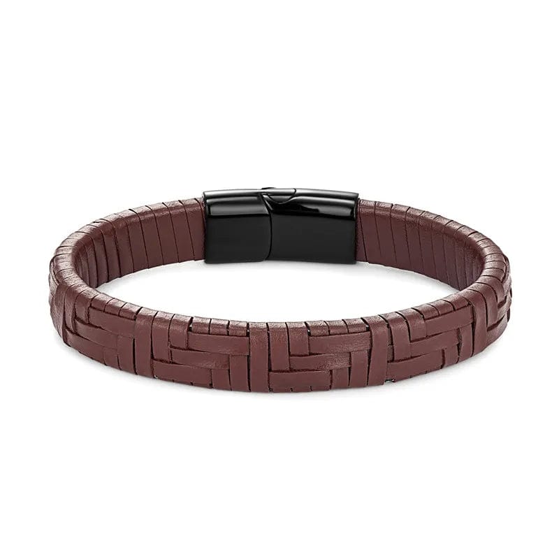 Leather Hand Woven Multicolor Mens Leather Bracelet