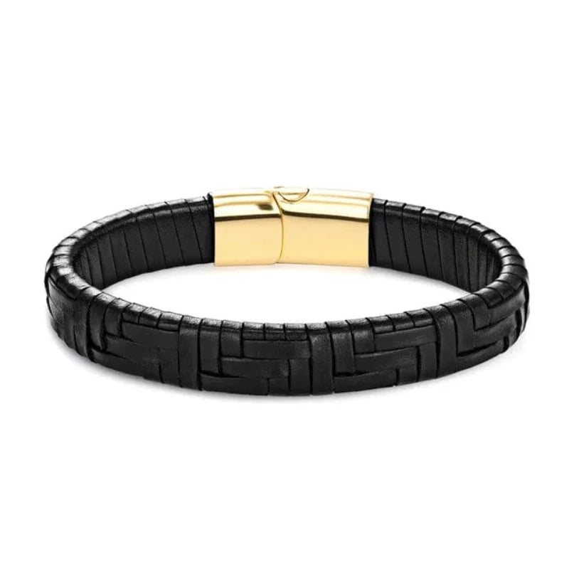 Leather Hand Woven Multicolor Mens Leather Bracelet