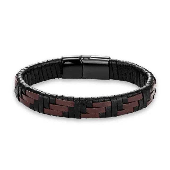 Leather Hand Woven Multicolor Mens Leather Bracelet