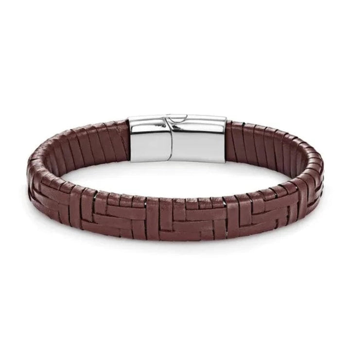 Leather Hand Woven Multicolor Mens Leather Bracelet
