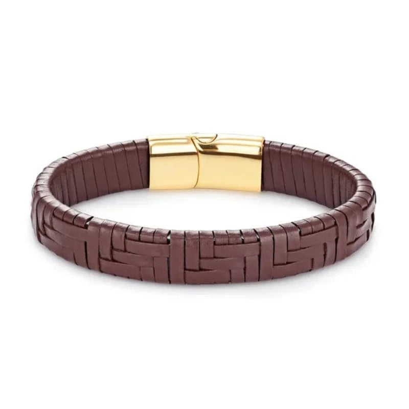Leather Hand Woven Multicolor Mens Leather Bracelet