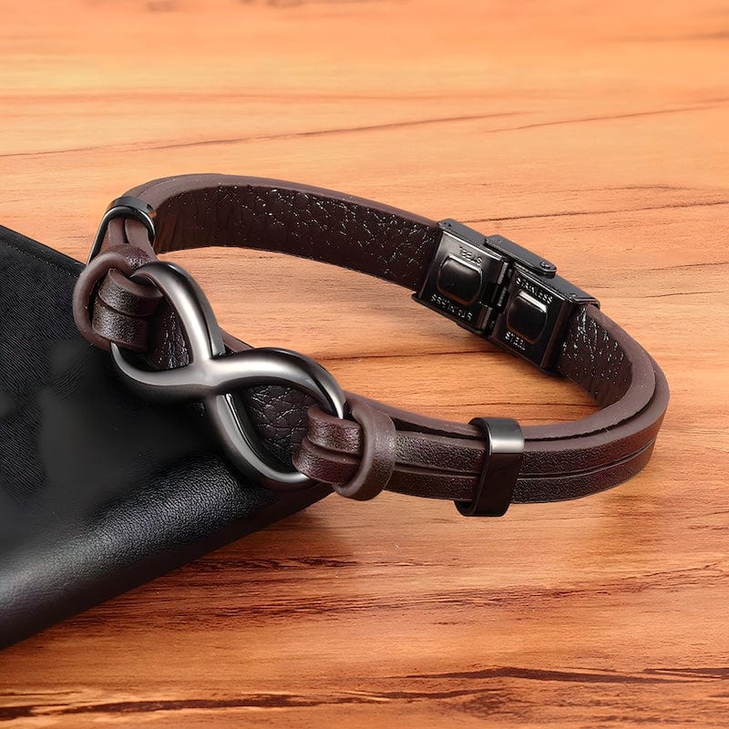 Leather Infinity Symbol Leather Bracelet