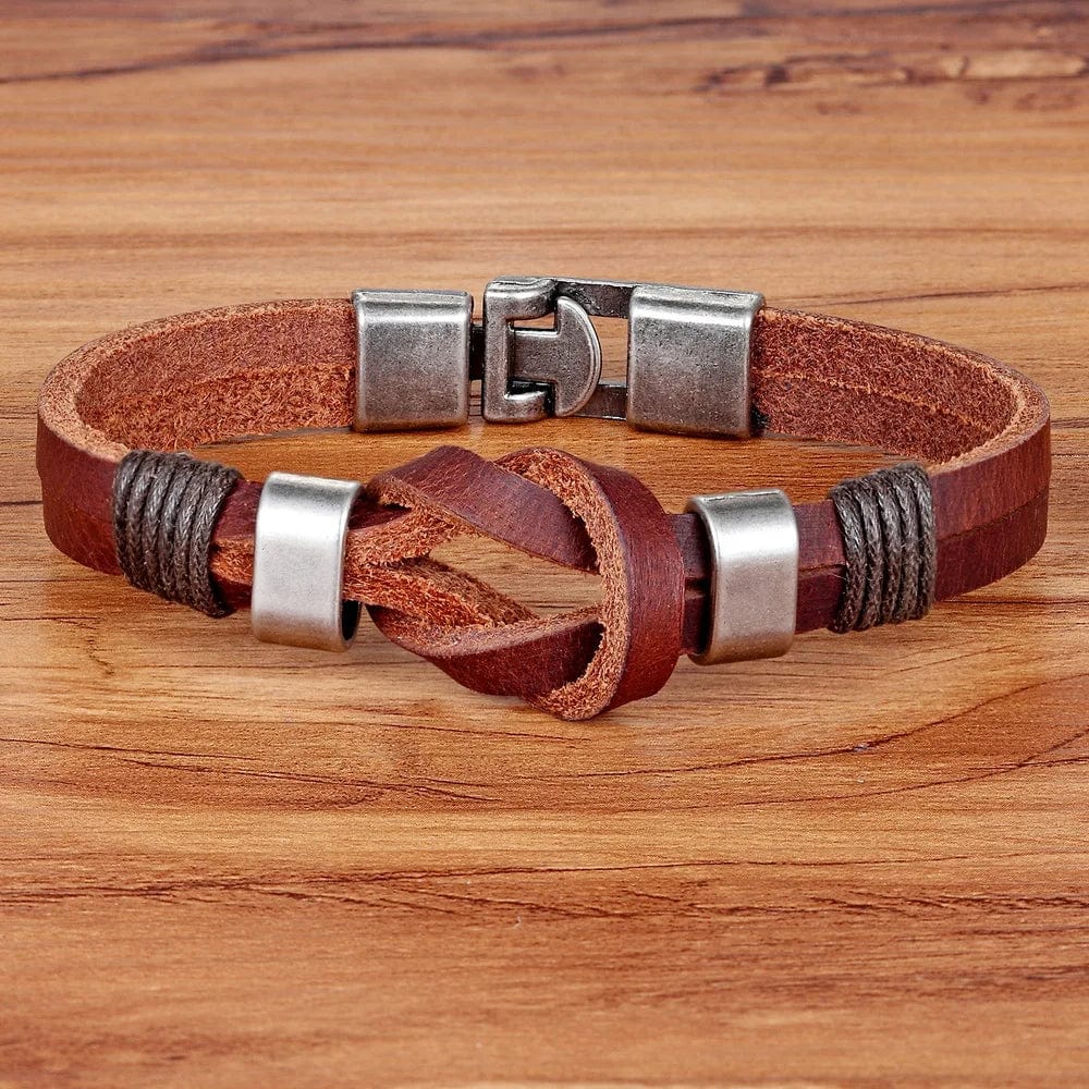 Leather Knight Courage Knot Leather Bracelet