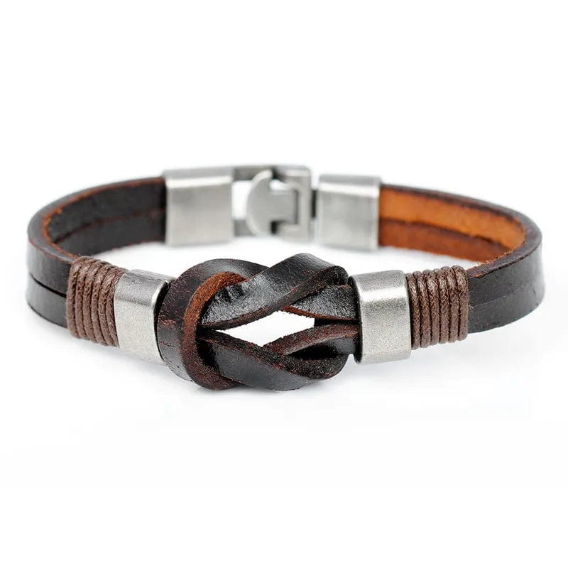 Leather Knight Courage Knot Leather Bracelet