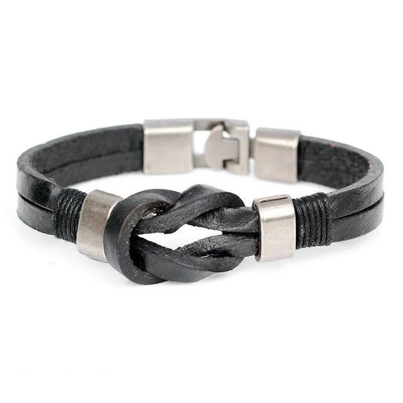 Leather Knight Courage Knot Leather Bracelet
