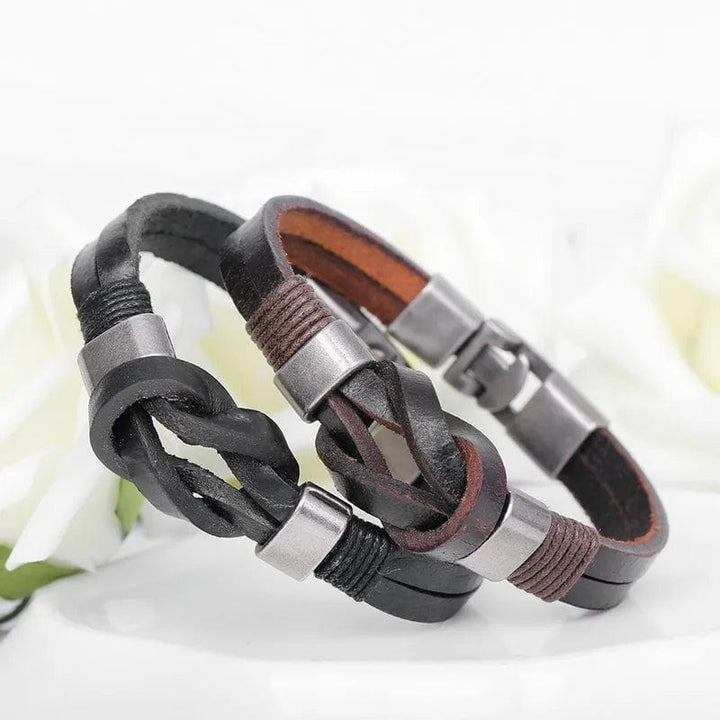 Leather Knight Courage Knot Leather Bracelet