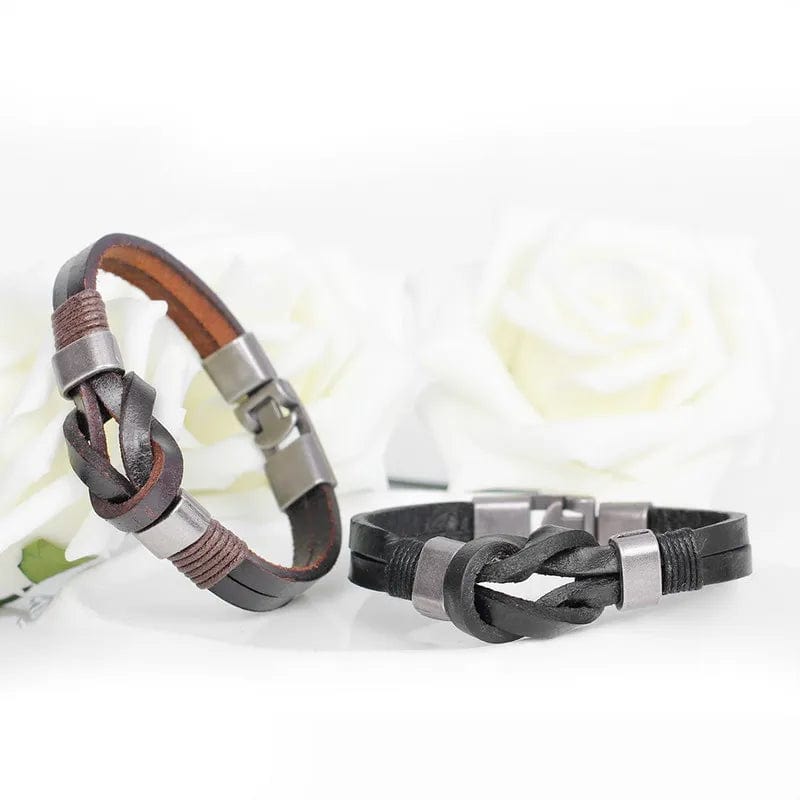 Leather Knight Courage Knot Leather Bracelet