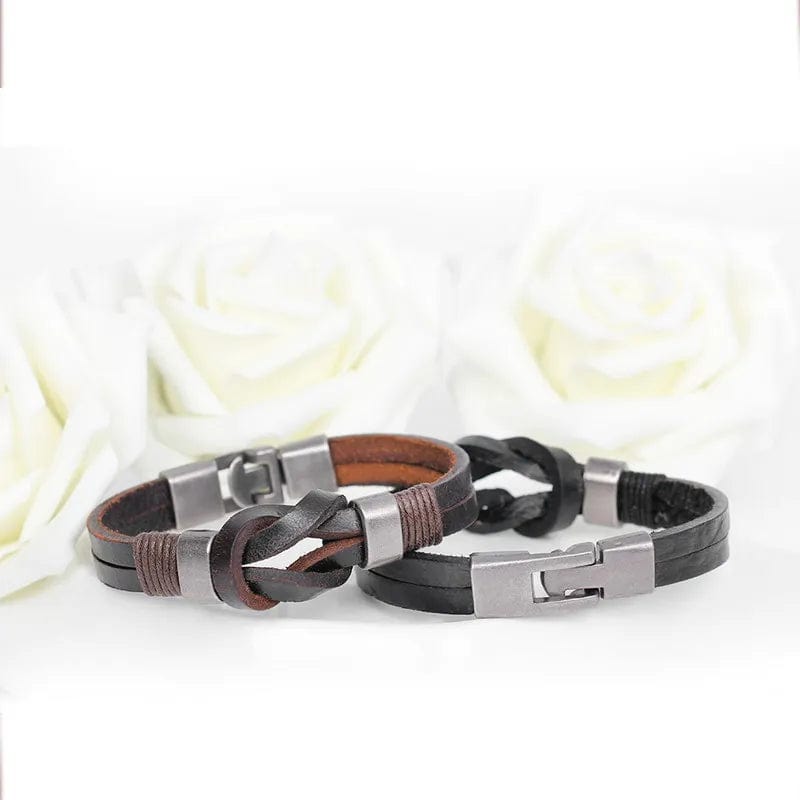 Leather Knight Courage Knot Leather Bracelet
