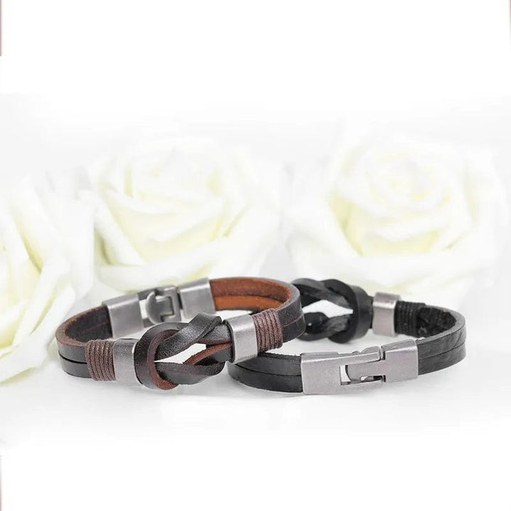 Leather Knight Courage Knot Leather Bracelet