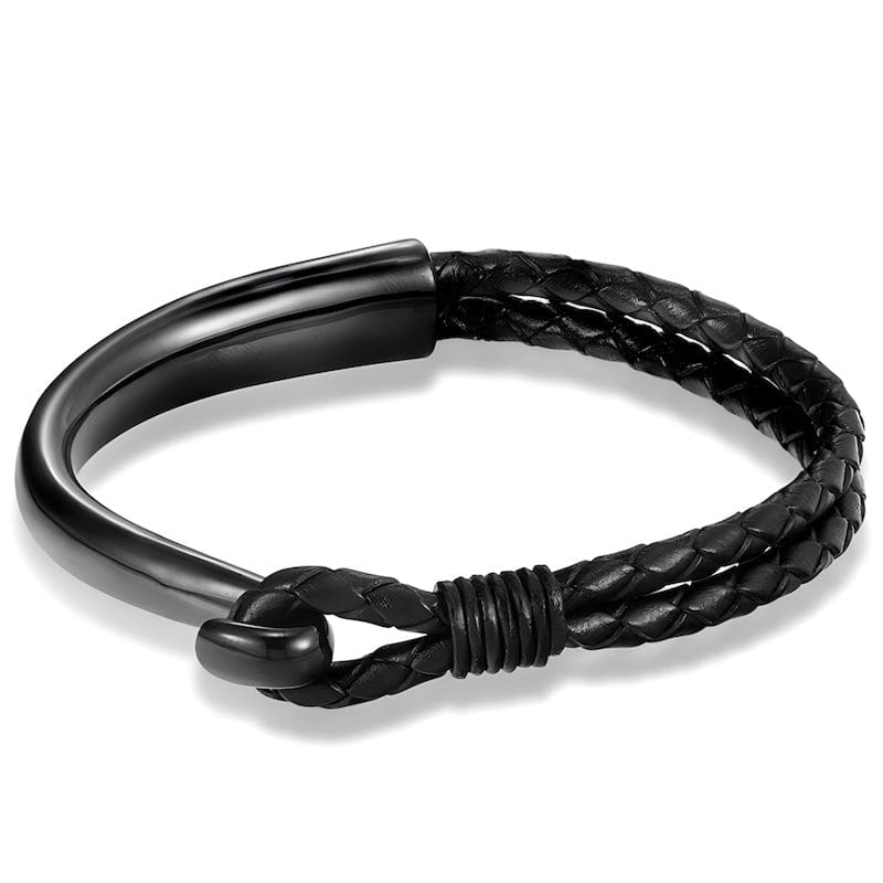 Leather Mix of Steel & Leather Bracelet