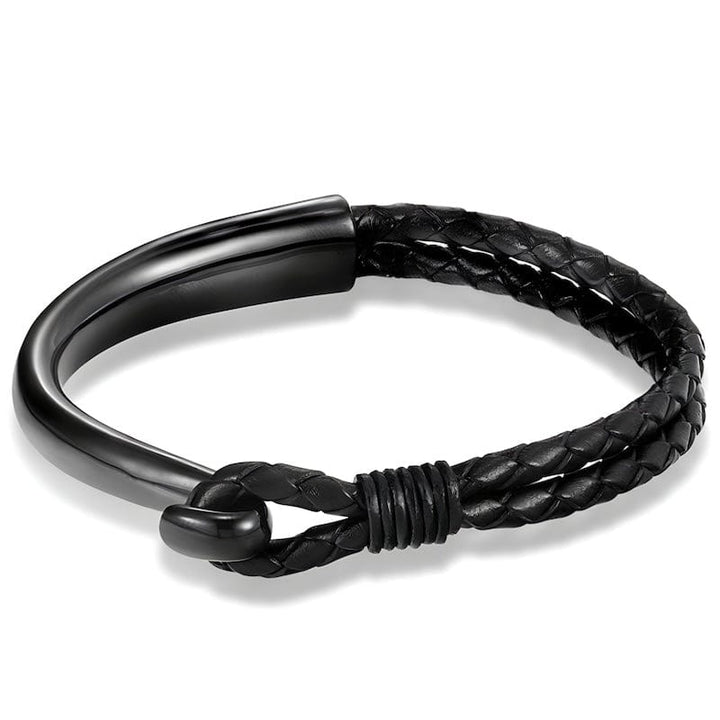 Leather Mix of Steel & Leather Bracelet