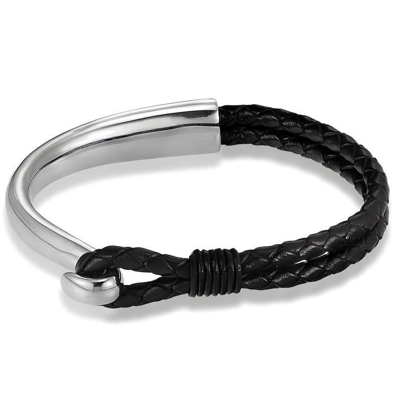 Leather Mix of Steel & Leather Bracelet