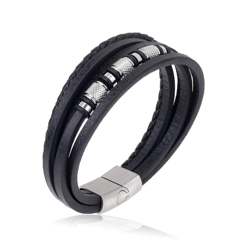 Leather Multilayer Leather Bracelets for Men: Rugged and Refined