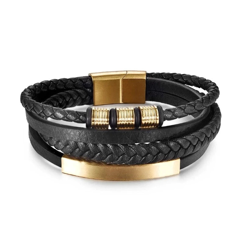 Leather Multilayer Leather Bracelets for Men: Rugged and Refined