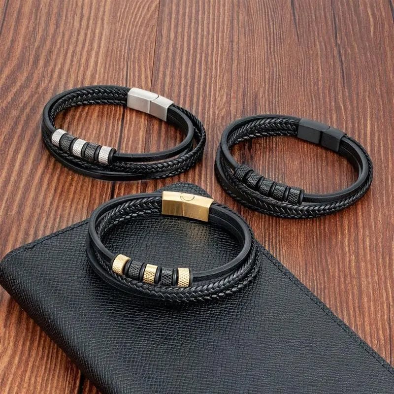 Leather Multilayer Leather Bracelets for Men: Rugged and Refined