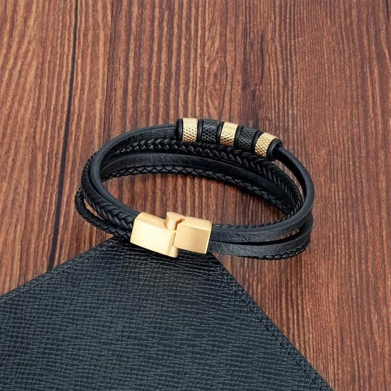 Leather Multilayer Leather Bracelets for Men: Rugged and Refined