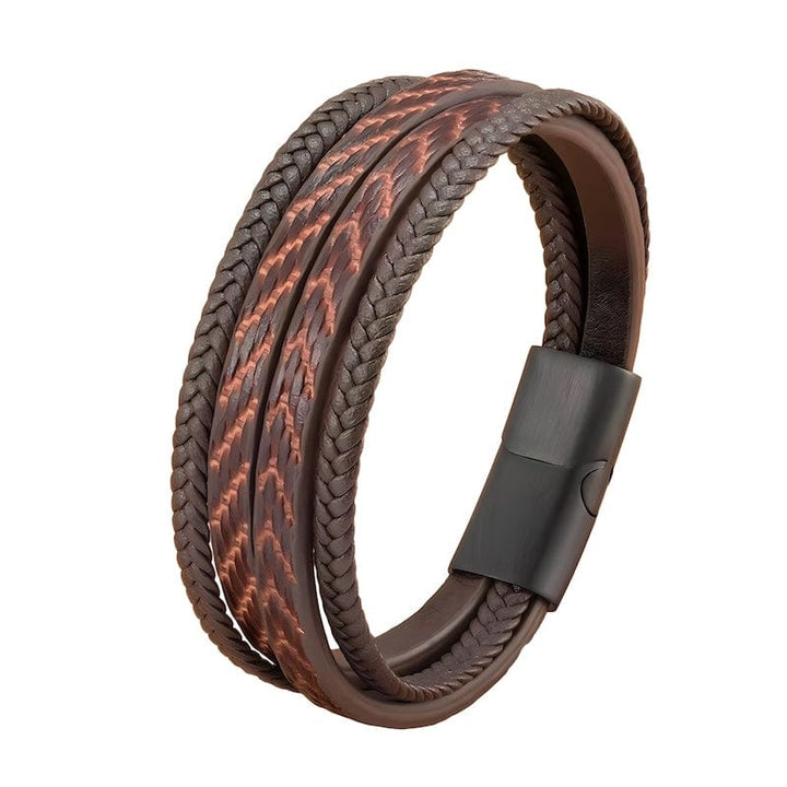 Leather Pattern Design Multilayer Braid Leather Bracelet