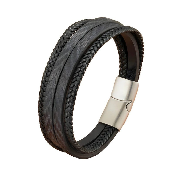 Leather Pattern Design Multilayer Braid Leather Bracelet