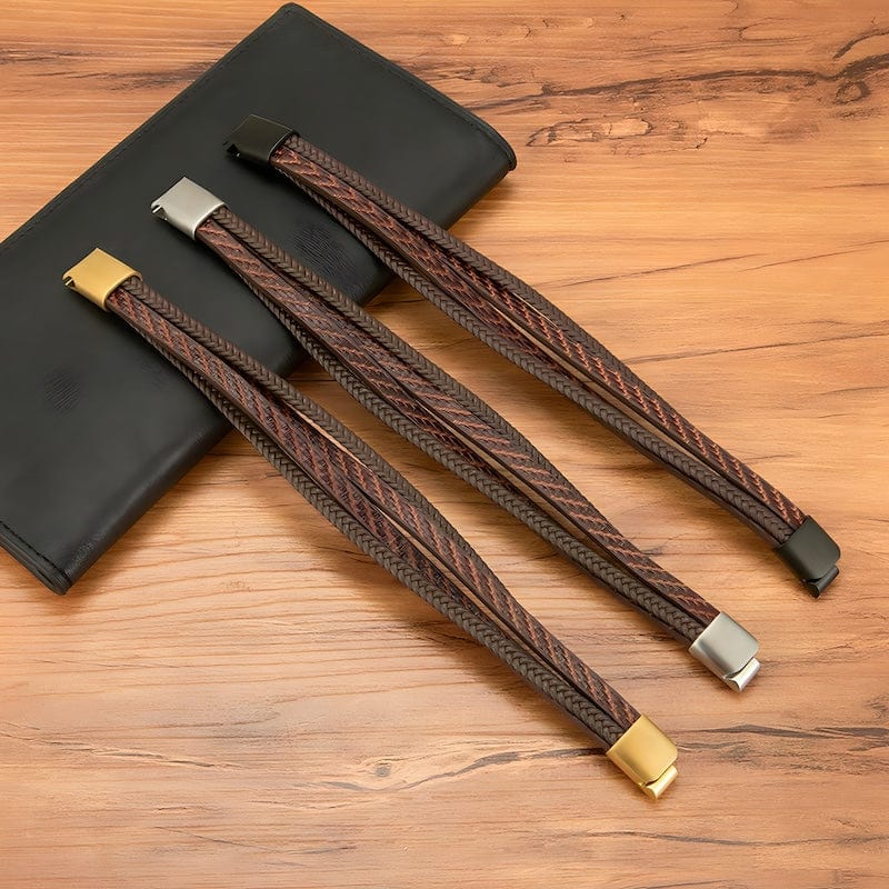 Leather Pattern Design Multilayer Braid Leather Bracelet