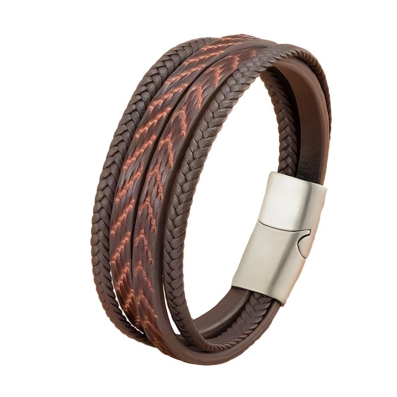 Leather Pattern Design Multilayer Braid Leather Bracelet