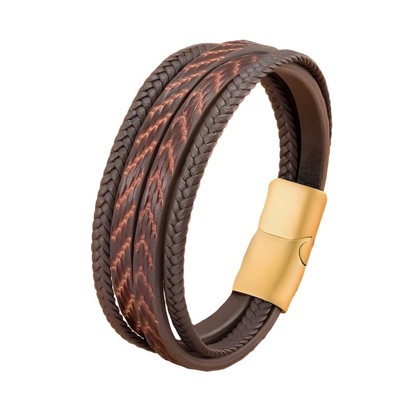 Leather Pattern Design Multilayer Braid Leather Bracelet