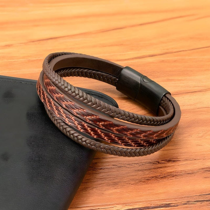 Leather Pattern Design Multilayer Braid Leather Bracelet