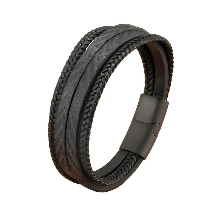 Leather Pattern Design Multilayer Braid Leather Bracelet