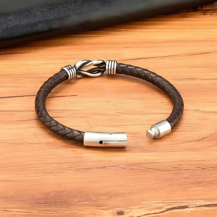 Leather Sport Style Men Woven Leather Bracelet