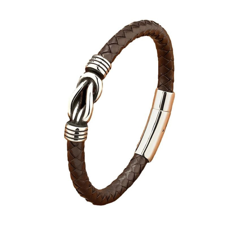 Leather Sport Style Men Woven Leather Bracelet