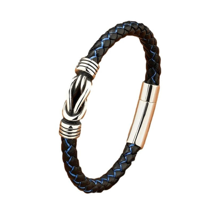 Leather Sport Style Men Woven Leather Bracelet