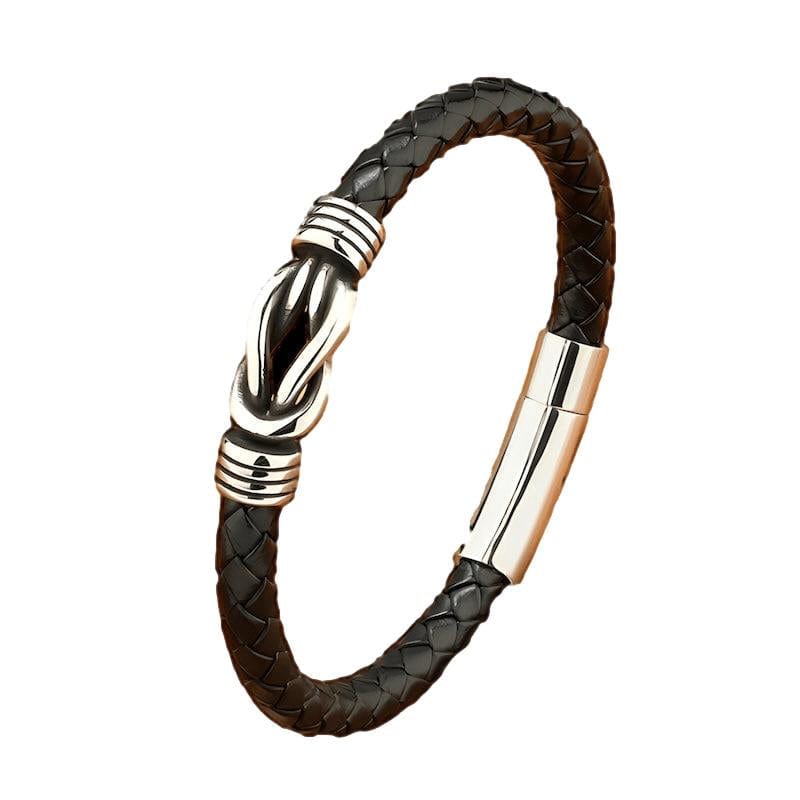 Leather Sport Style Men Woven Leather Bracelet