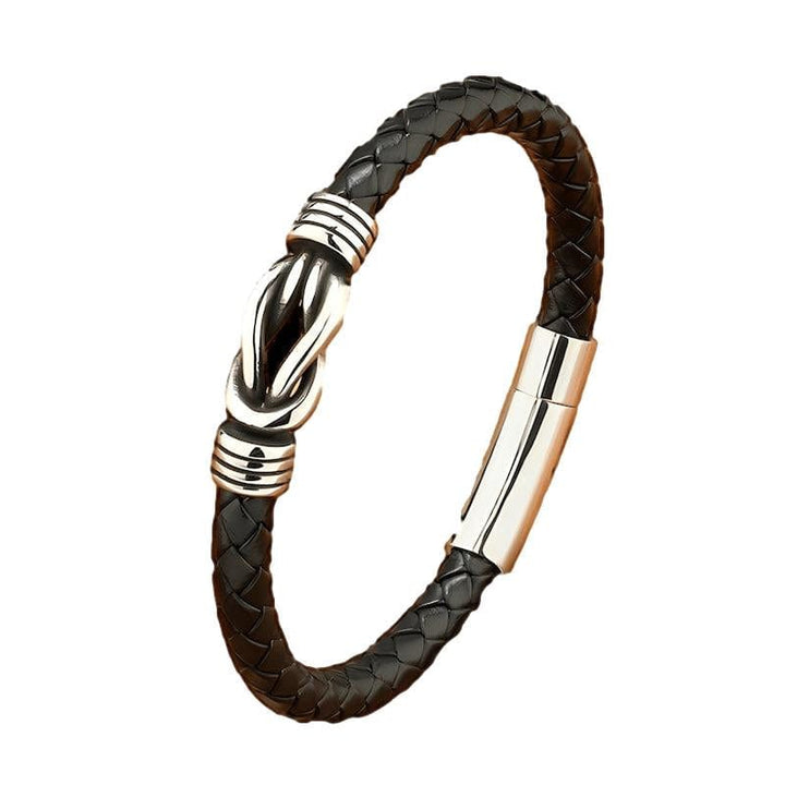 Leather Sport Style Men Woven Leather Bracelet