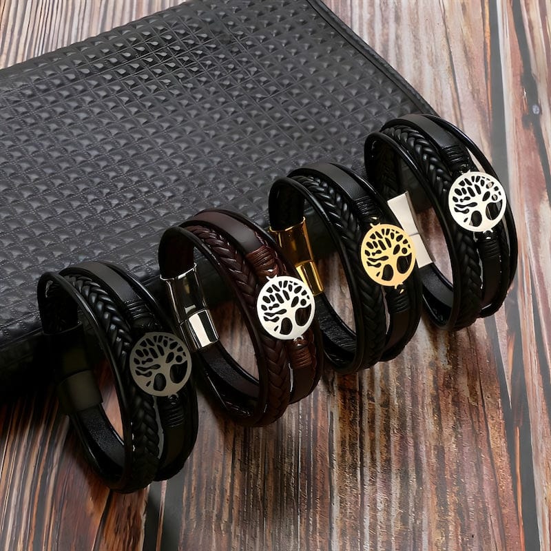 Leather Tree Of Life Multilayer Leather Bracelet