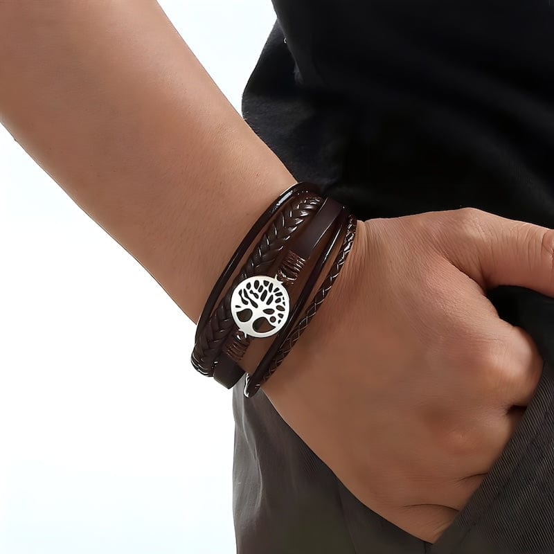 Leather Tree Of Life Multilayer Leather Bracelet