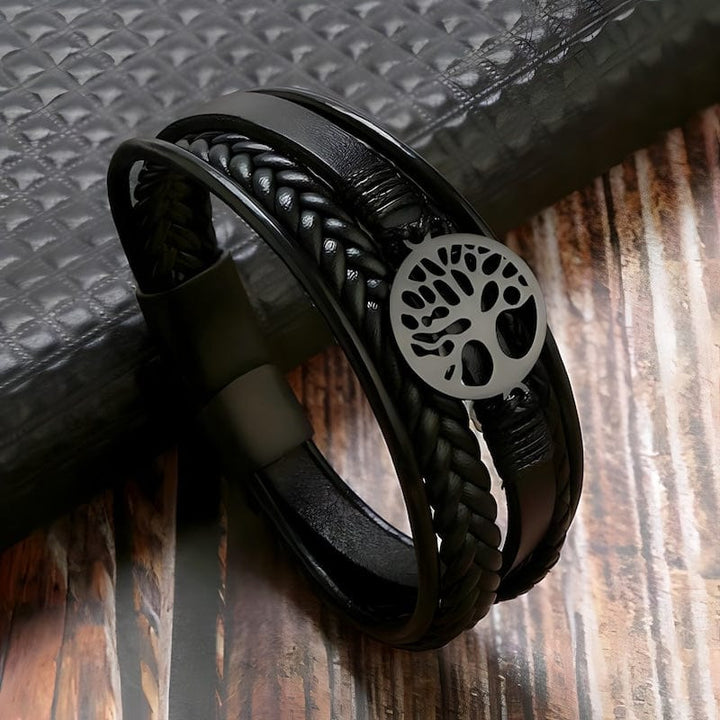 Leather Tree Of Life Multilayer Leather Bracelet