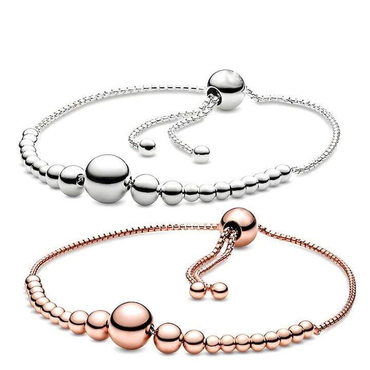 Link Chain Beads Connected Together Adjustable Bracelet