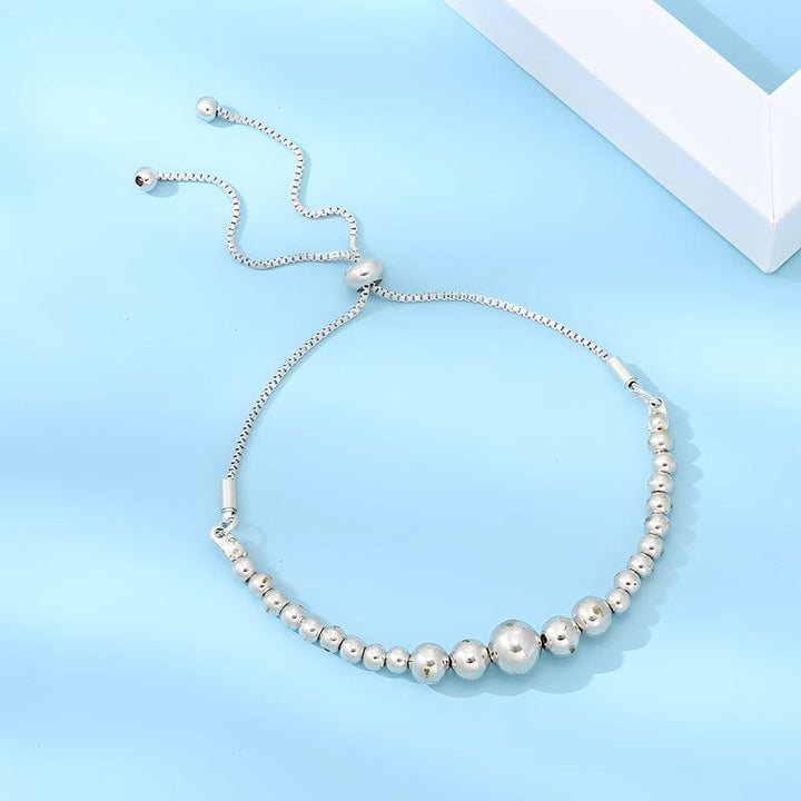 Link Chain Beads Connected Together Adjustable Bracelet