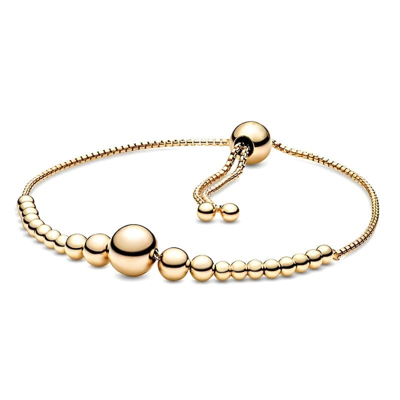 Link Chain Beads Connected Together Adjustable Bracelet