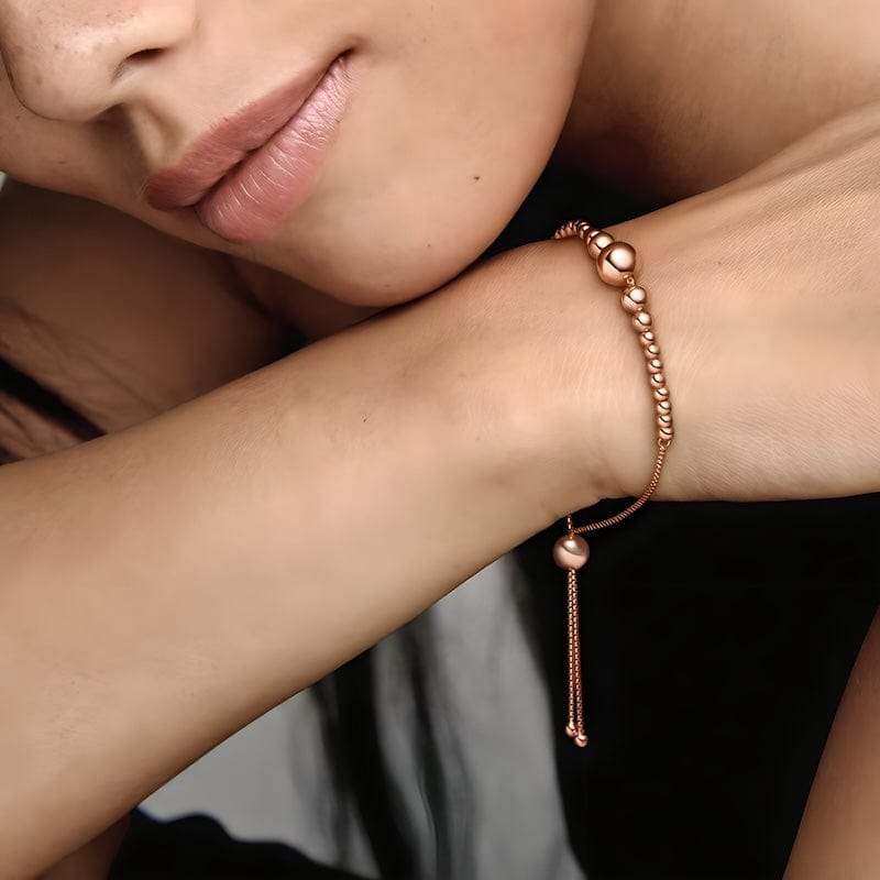 Link Chain Beads Connected Together Adjustable Bracelet