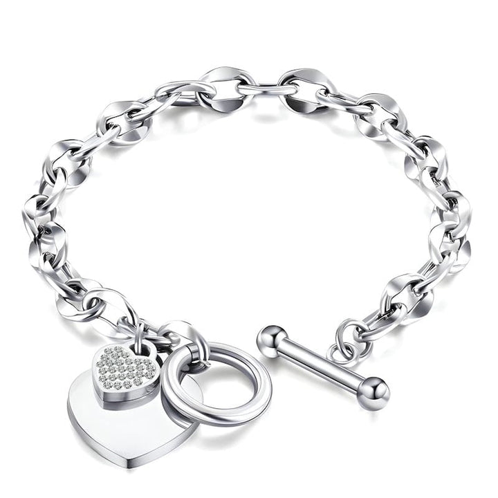 Link Chain Fashion Love Heart Link Chain Bracelet