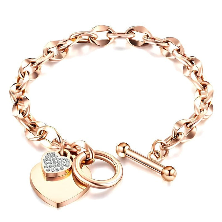 Link Chain Fashion Love Heart Link Chain Bracelet