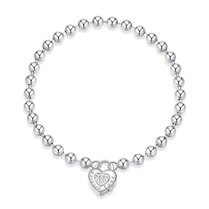 Link Chain Love Heart Bead Chain Bracelet