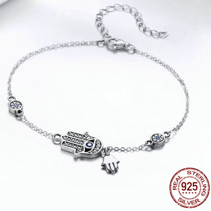 Lucky Hand Chain Link Evil Eye Bracelet bracelet by Unique Leather Bracelets