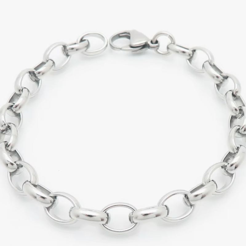 Link Chain Men's Casual Charm Stainless Steel Bracelet - Punk Splicing Chain Design