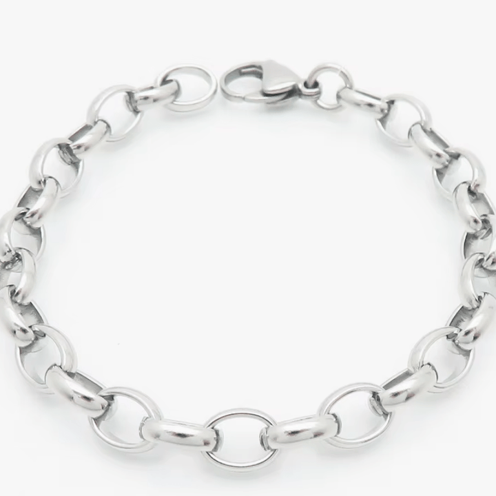 Link Chain Men's Casual Charm Stainless Steel Bracelet - Punk Splicing Chain Design