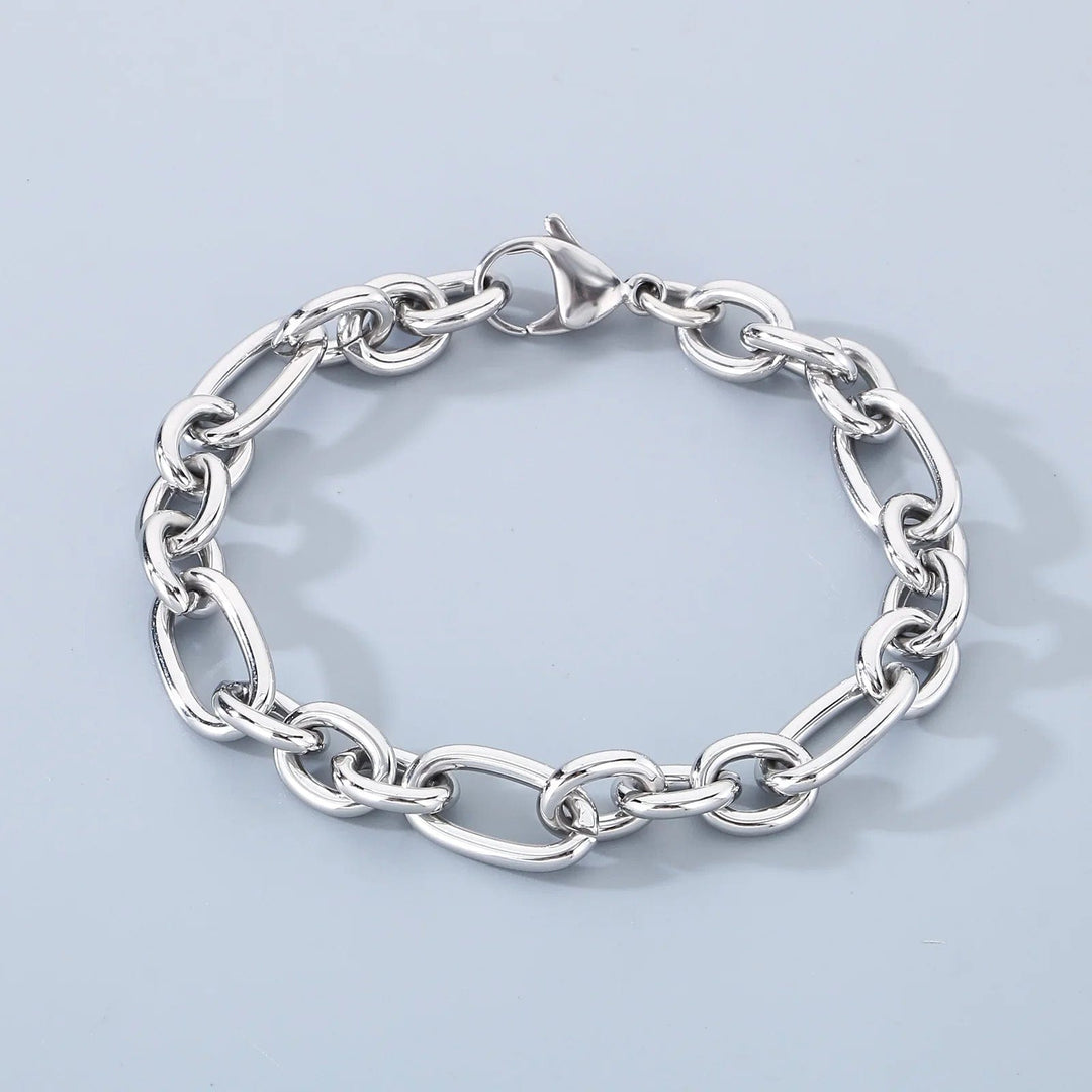 Link Chain Men's Casual Charm Stainless Steel Bracelet - Punk Splicing Chain Design