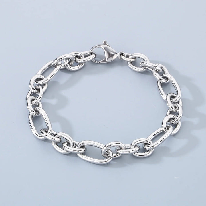 Link Chain Men's Casual Charm Stainless Steel Bracelet - Punk Splicing Chain Design