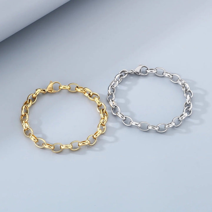 Link Chain Men's Casual Charm Stainless Steel Bracelet - Punk Splicing Chain Design