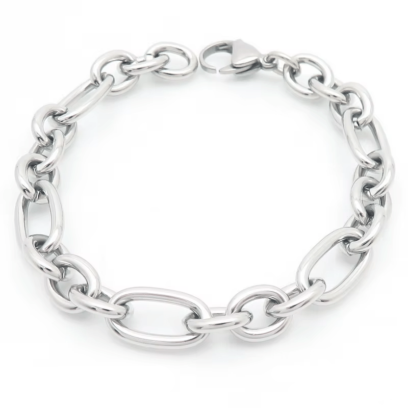 Link Chain Men's Casual Charm Stainless Steel Bracelet - Punk Splicing Chain Design